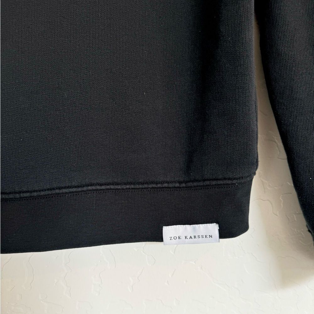 Zoe Karssen Classic Moto Crew Neck Sweatshirt Black Size XS - Picture 4 of 6